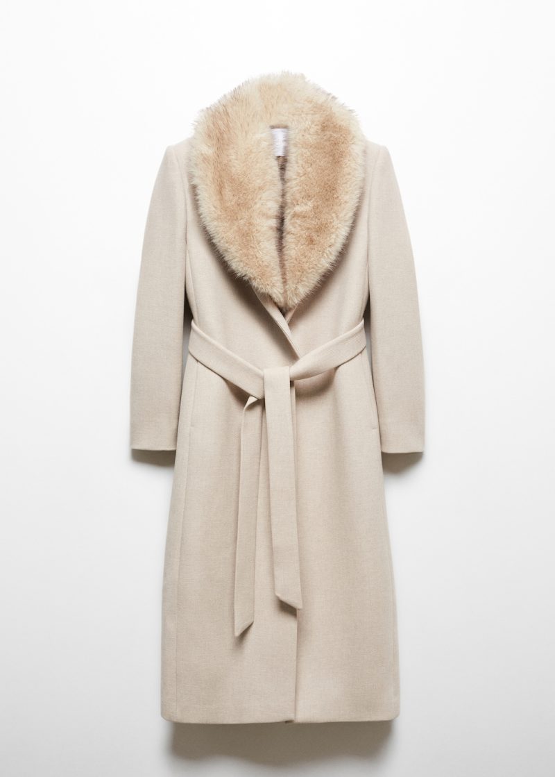 Manteco wool coat with detachable fur collar - Image 10