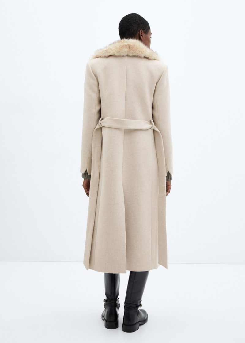 Manteco wool coat with detachable fur collar - Image 2