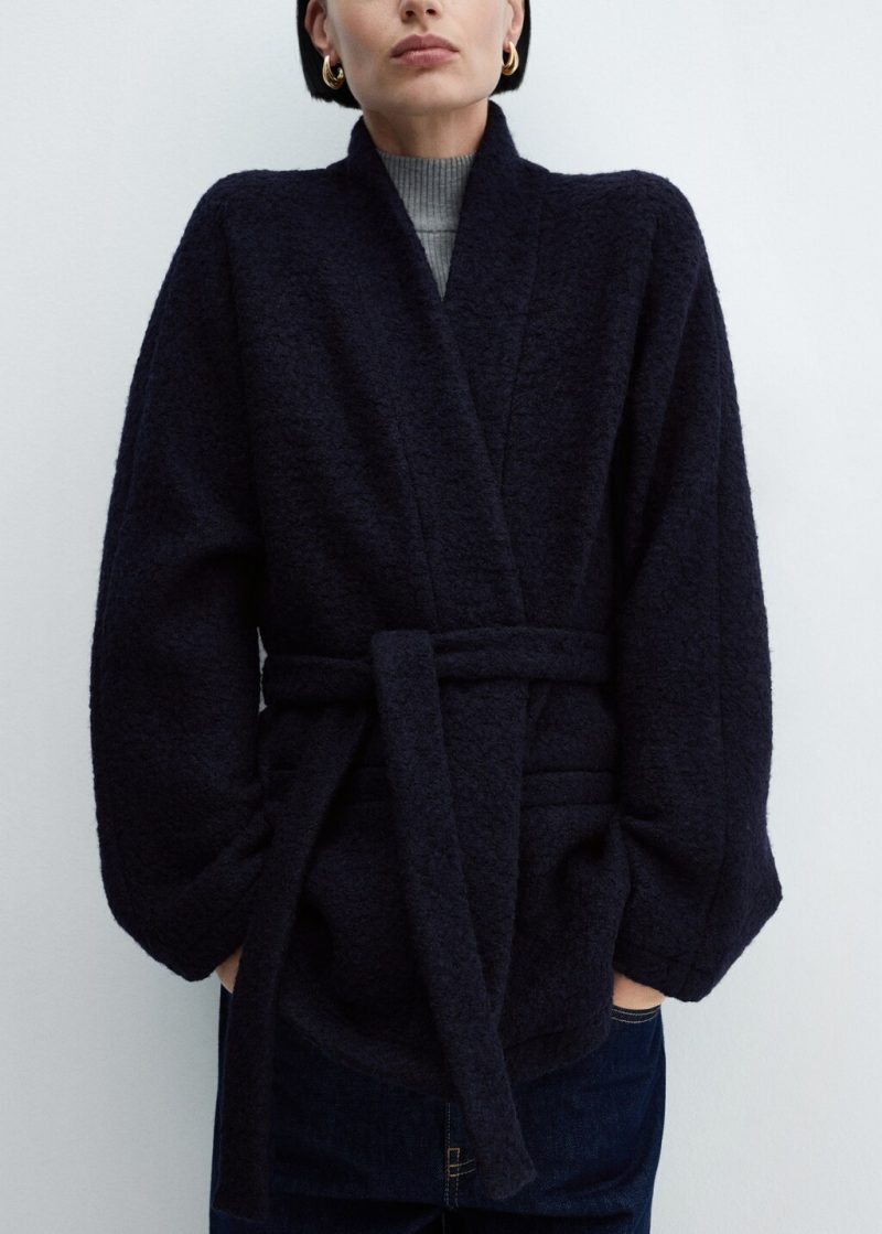 Wool-blend jacket with belt - Image 5