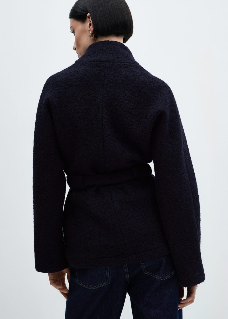 Wool-blend jacket with belt - Image 2