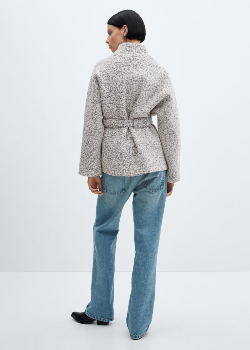 Wool-blend jacket with belt - Image 2