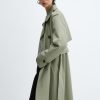 Double-button trench coat