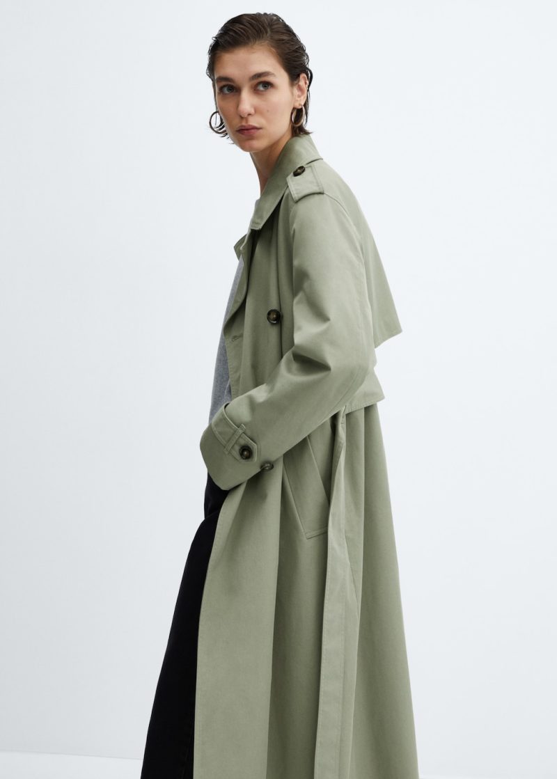 Double-button trench coat