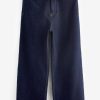 Rinse Blue Double Button Cropped Wide Leg Jeans - Image 5